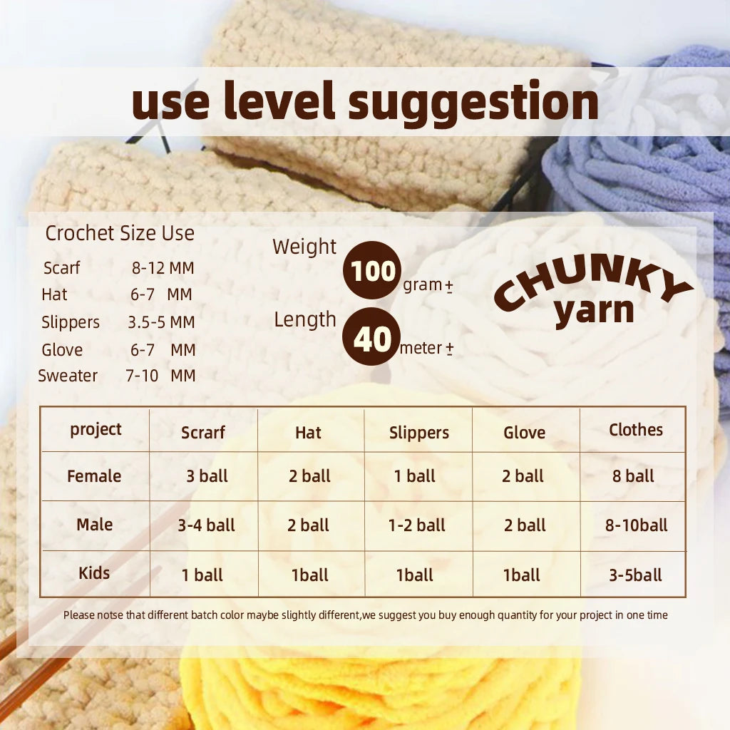 100G Chenille Yarn 100% Polyester Vegan Chunky Yarn Jumbo Yarn Knitting Materials for Knitting Scarves Blankets - TotallyVeG