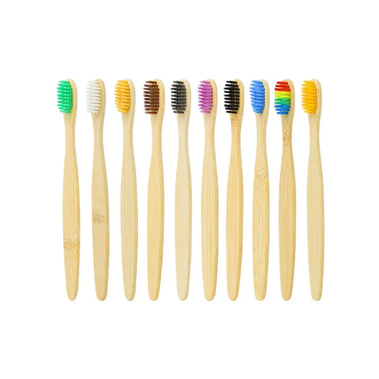 10 Piece Soft Bristles Bamboo Toothbrush Eco Friendly Vegan Tooth Brush - TotallyVeG